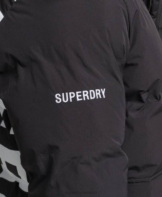 Superdry jachetă pufă scurtă îmbrăcăminte negru bărbați JX0Z4501