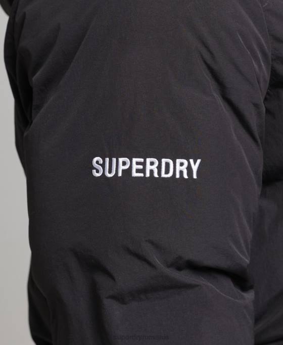 Superdry jachetă pufă scurtă îmbrăcăminte negru bărbați JX0Z4535