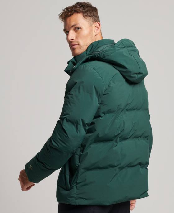 Superdry jachetă pufă scurtă îmbrăcăminte verde bărbați JX0Z5381