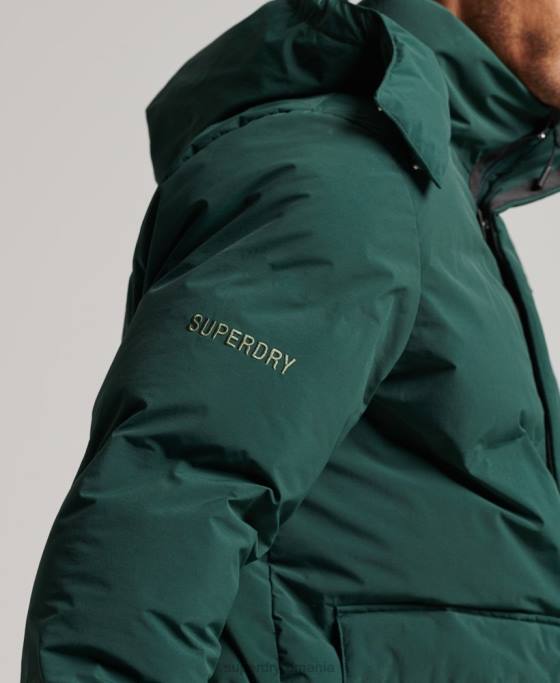Superdry jachetă pufă scurtă îmbrăcăminte verde bărbați JX0Z5381