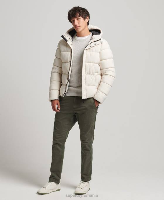 Superdry jachetă pufă sport xpd cu glugă îmbrăcăminte cremă bărbați JX0Z980