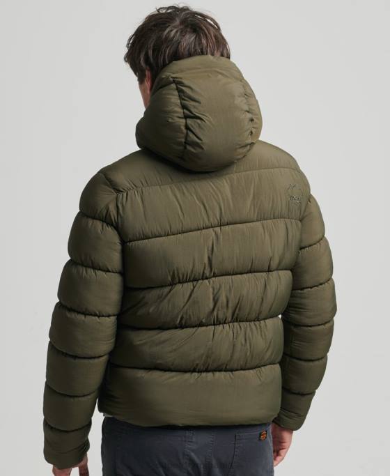 Superdry jachetă pufă sport xpd cu glugă îmbrăcăminte kaki bărbați JX0Z1048
