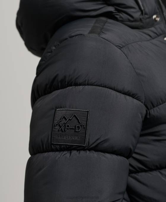 Superdry jachetă pufă sport xpd cu glugă îmbrăcăminte negru bărbați JX0Z978