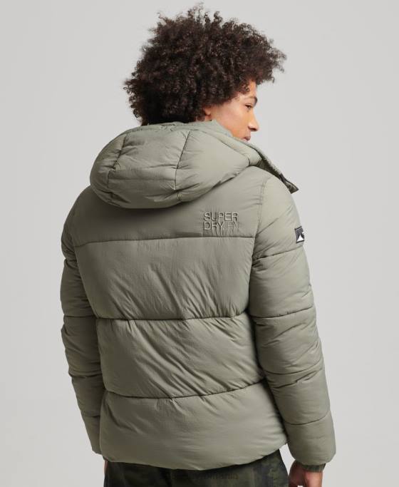 Superdry jachetă scurtă căptușită cu linia de margine îmbrăcăminte kaki bărbați JX0Z974