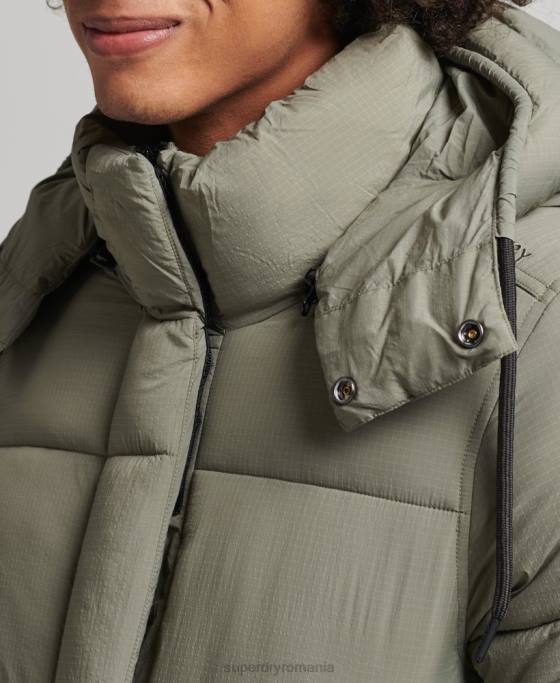 Superdry jachetă scurtă căptușită cu linia de margine îmbrăcăminte kaki bărbați JX0Z974