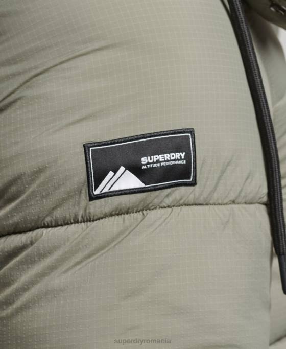 Superdry jachetă scurtă căptușită cu linia de margine îmbrăcăminte kaki bărbați JX0Z974
