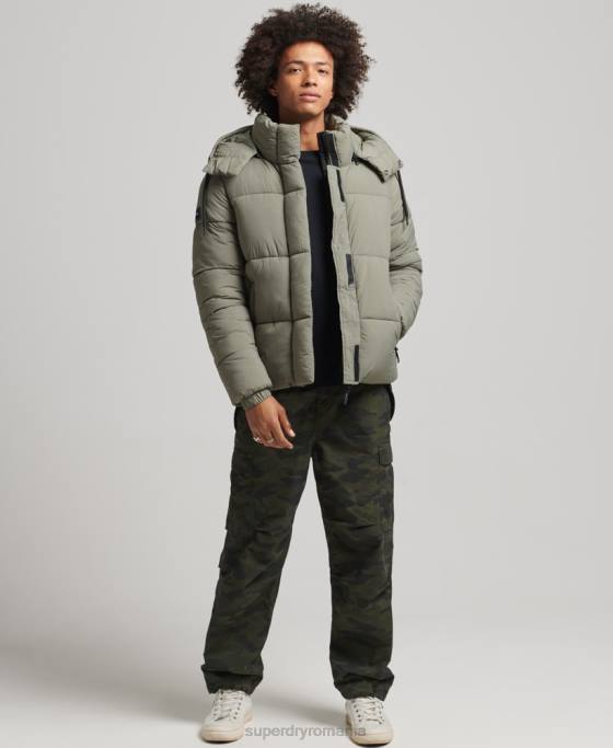 Superdry jachetă scurtă căptușită cu linia de margine îmbrăcăminte kaki bărbați JX0Z974