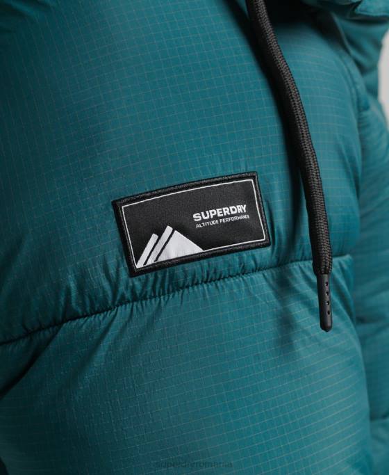 Superdry jachetă scurtă căptușită cu linia de margine îmbrăcăminte verde bărbați JX0Z973