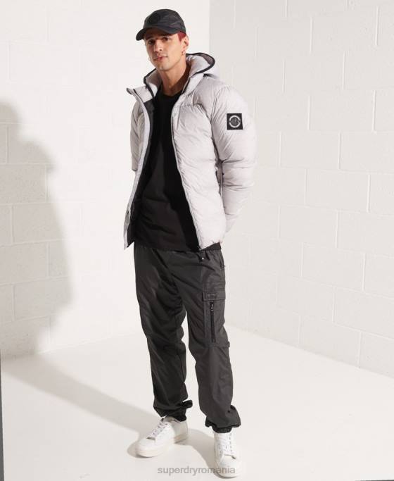 Superdry jachetă sd-breaker expedition down îmbrăcăminte gri deschis bărbați JX0Z4740