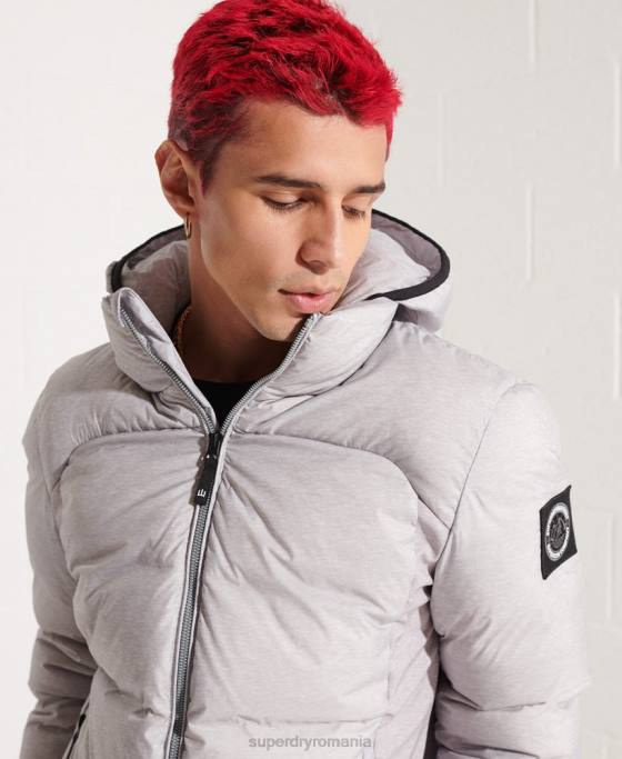 Superdry jachetă sd-breaker expedition down îmbrăcăminte gri deschis bărbați JX0Z4740