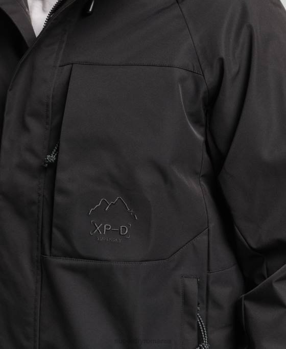 Superdry jachetă shell impermeabilă xpd îmbrăcăminte negru bărbați JX0Z4553