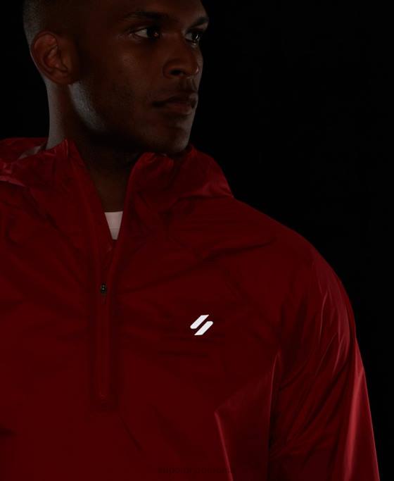 Superdry jachetă shell ușoară impermeabilă îmbrăcăminte roșu bărbați JX0Z4623