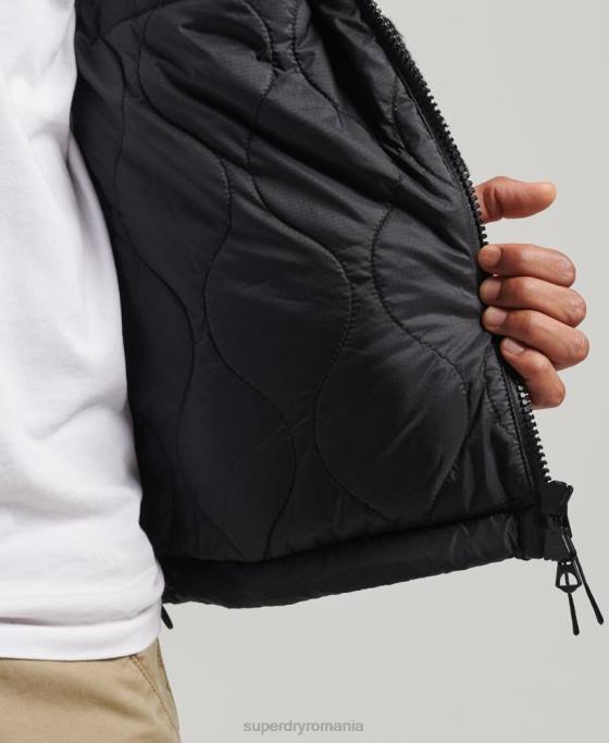 Superdry jachetă sherpa cu fermoar îmbrăcăminte gri inchis bărbați JX0Z4692
