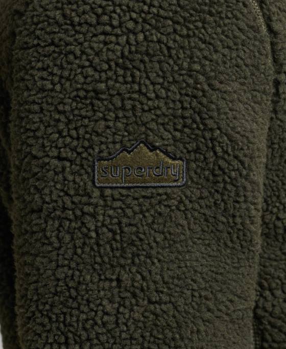 Superdry jachetă sherpa cu fermoar îmbrăcăminte verde bărbați JX0Z4458