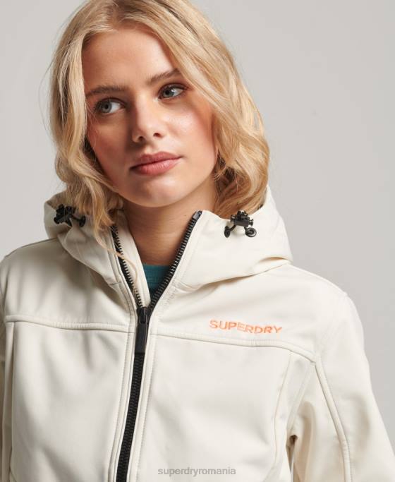 Superdry jachetă softshell cod trekker cu glugă îmbrăcăminte cremă femei JX0Z3515
