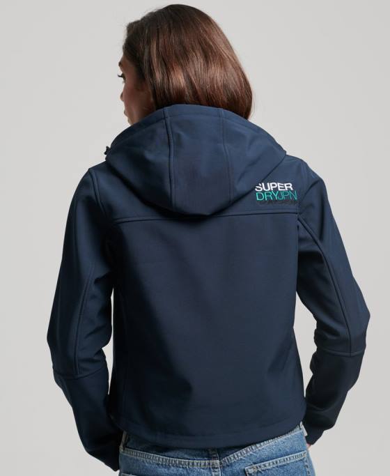 Superdry jachetă softshell cod trekker cu glugă îmbrăcăminte marina femei JX0Z3524