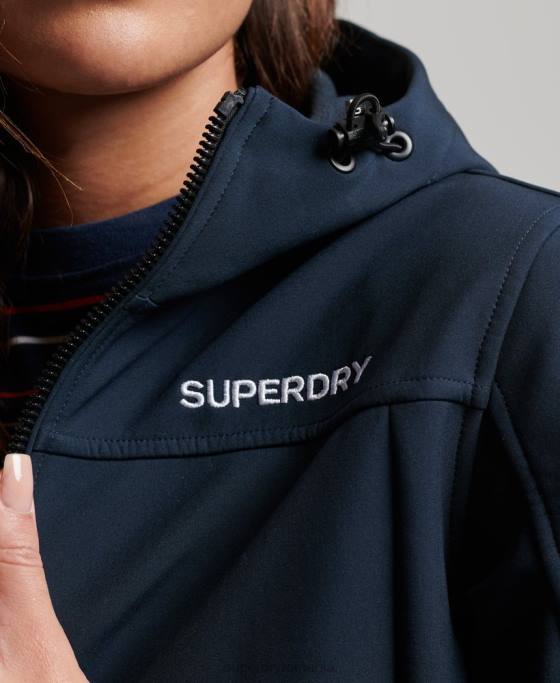 Superdry jachetă softshell cod trekker cu glugă îmbrăcăminte marina femei JX0Z3524