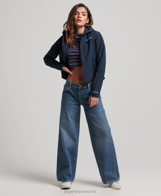 Superdry jachetă softshell cod trekker cu glugă îmbrăcăminte marina femei JX0Z3524