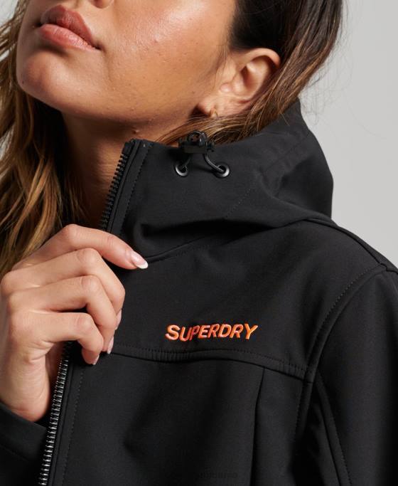 Superdry jachetă softshell cod trekker cu glugă îmbrăcăminte negru femei JX0Z3529