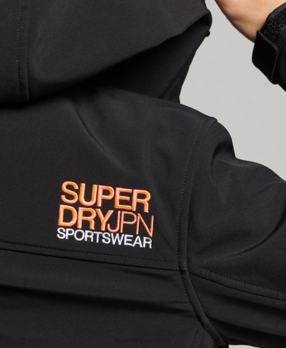 Superdry jachetă softshell cod trekker cu glugă îmbrăcăminte negru femei JX0Z3529