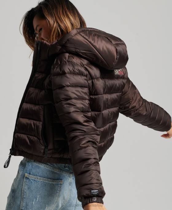 Superdry jachetă sport căptușită decupată ușoară îmbrăcăminte maro femei JX0Z3708