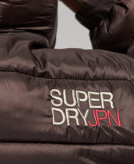 Superdry jachetă sport căptușită decupată ușoară îmbrăcăminte maro femei JX0Z3708