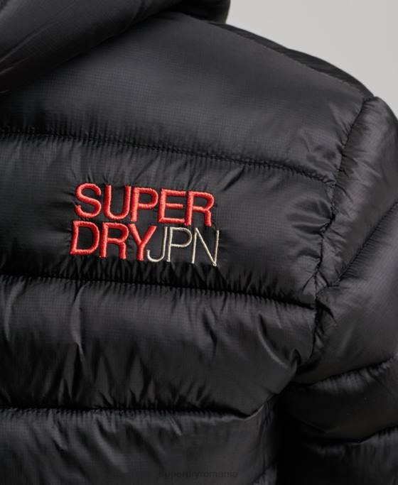 Superdry jachetă sport căptușită decupată ușoară îmbrăcăminte negru femei JX0Z3787