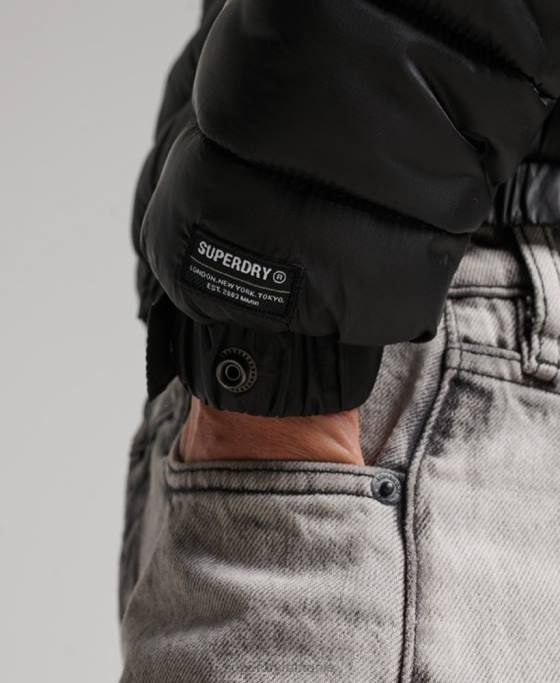 Superdry jachetă sport căptușită decupată ușoară îmbrăcăminte negru femei JX0Z3787