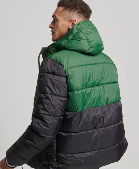Superdry jachetă sport puf color block îmbrăcăminte negru bărbați JX0Z4597