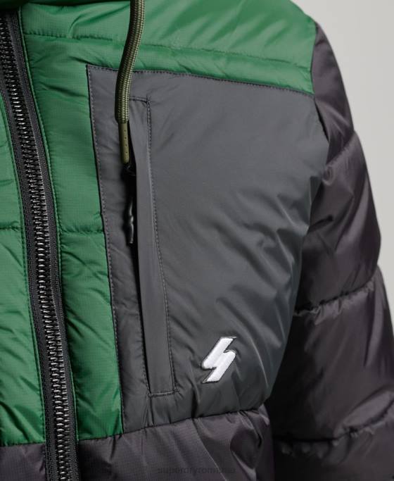 Superdry jachetă sport puf color block îmbrăcăminte negru bărbați JX0Z4597