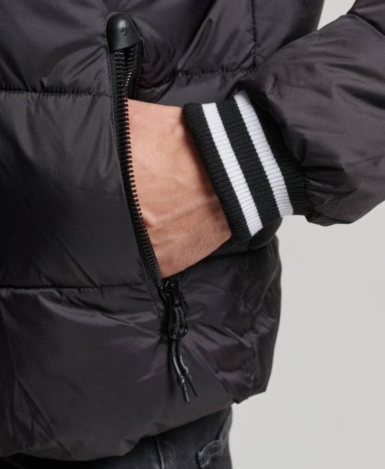 Superdry jachetă sport puf color block îmbrăcăminte negru bărbați JX0Z4597