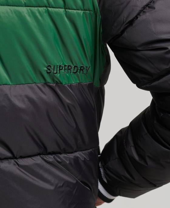 Superdry jachetă sport puf color block îmbrăcăminte negru bărbați JX0Z4597