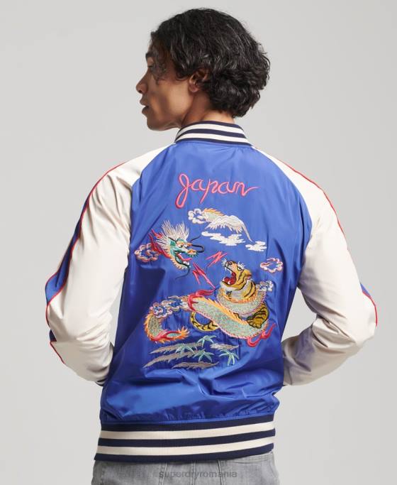 Superdry jachetă sukajan de epocă îmbrăcăminte albastru bărbați JX0Z1174