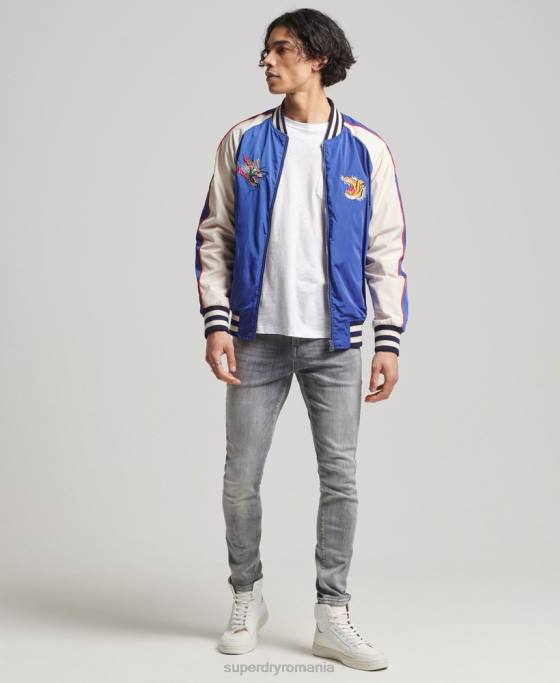 Superdry jachetă sukajan de epocă îmbrăcăminte albastru bărbați JX0Z1174