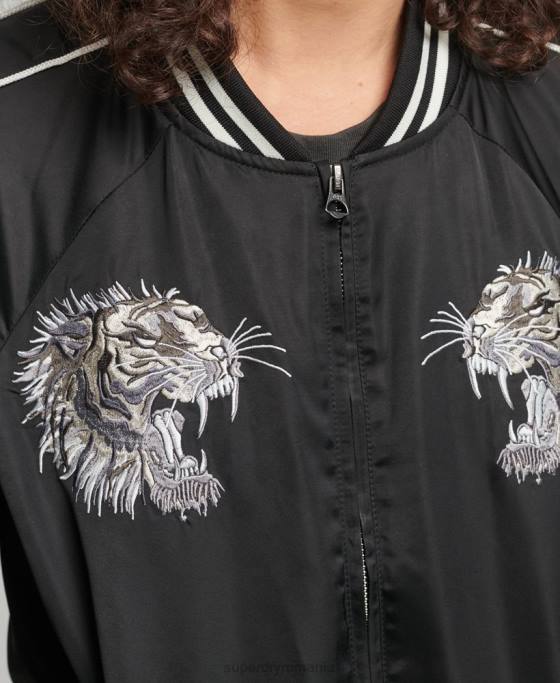 Superdry jachetă sukajan de epocă îmbrăcăminte gri inchis femei JX0Z3542