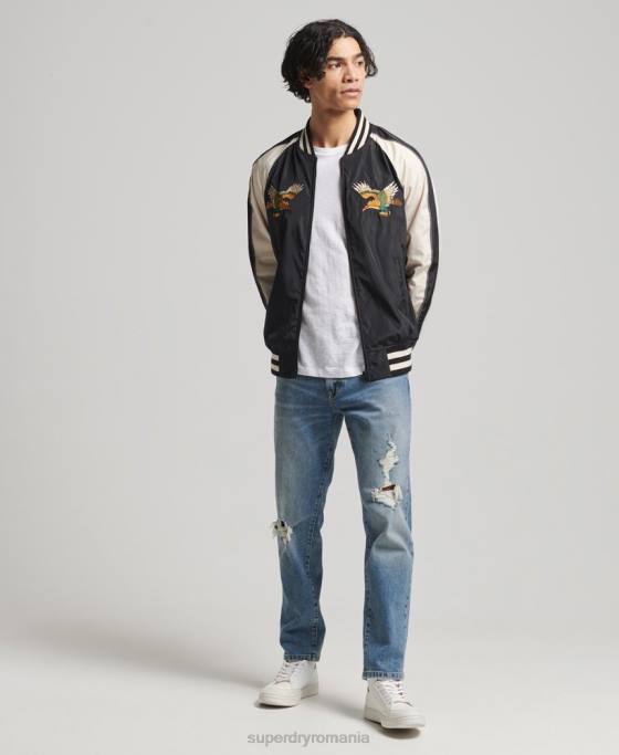 Superdry jachetă sukajan de epocă îmbrăcăminte negru bărbați JX0Z4599
