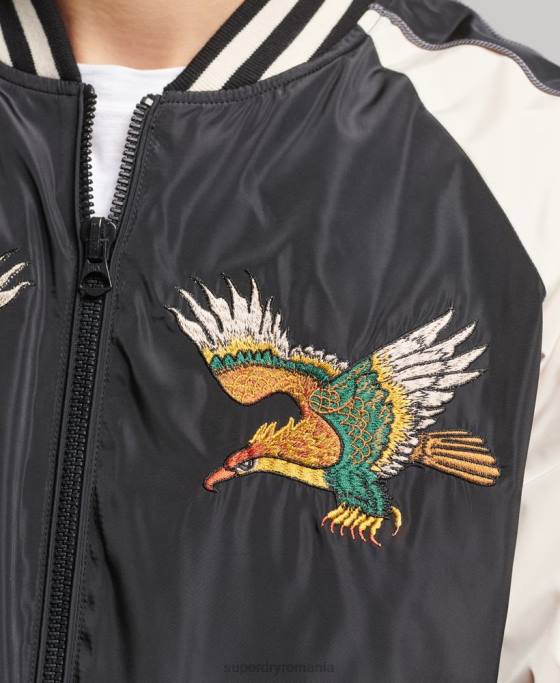 Superdry jachetă sukajan de epocă îmbrăcăminte negru bărbați JX0Z4599