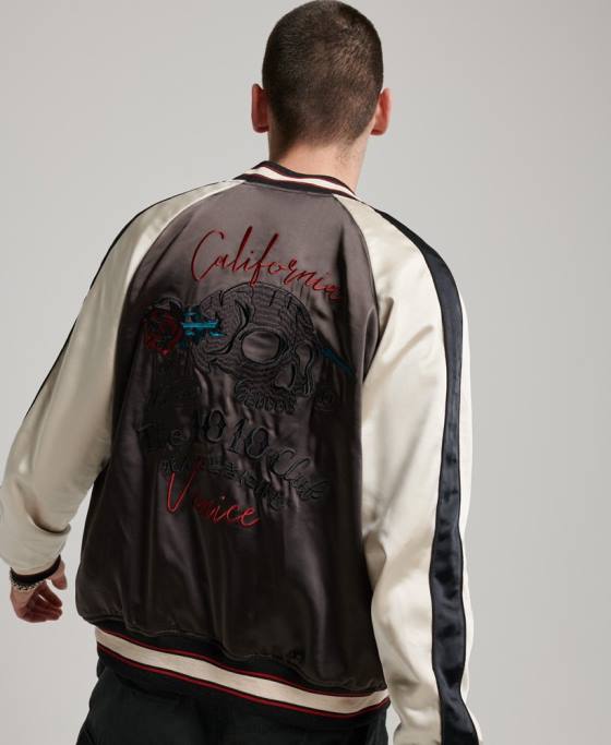 Superdry jachetă sukajan îmbrăcăminte gri inchis bărbați JX0Z912