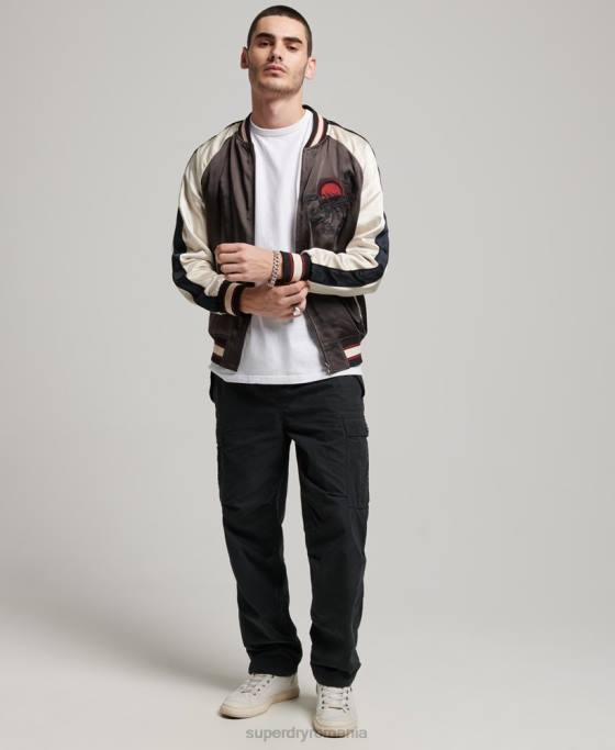 Superdry jachetă sukajan îmbrăcăminte gri inchis bărbați JX0Z912