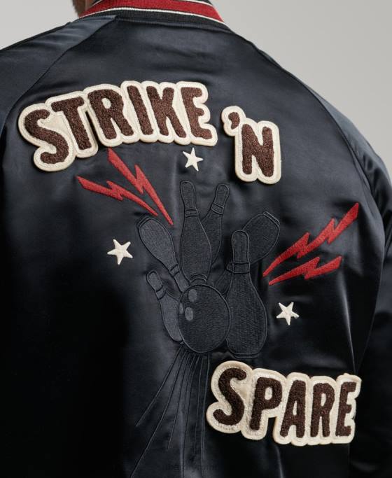 Superdry jachetă sukajan îmbrăcăminte negru bărbați JX0Z935