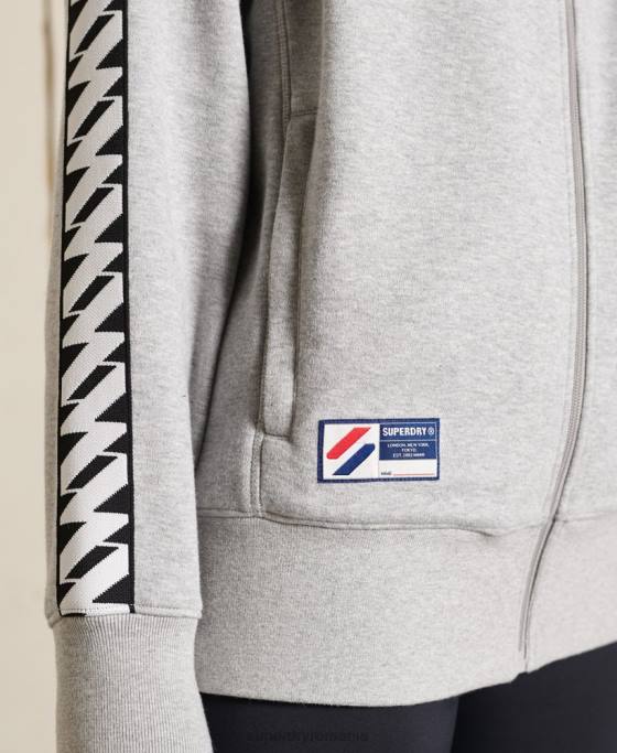 Superdry jachetă supradimensionată cu bandă cod îmbrăcăminte gri femei JX0Z6047
