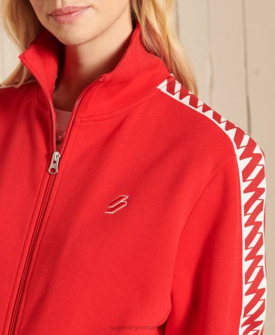 Superdry jachetă supradimensionată cu bandă cod îmbrăcăminte roșu femei JX0Z6048