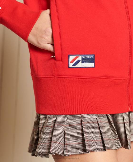 Superdry jachetă supradimensionată cu bandă cod îmbrăcăminte roșu femei JX0Z6048