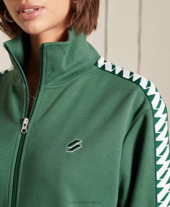 Superdry jachetă supradimensionată cu bandă cod îmbrăcăminte verde femei JX0Z6166