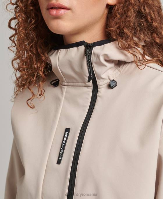 Superdry jachetă tech crop softshell îmbrăcăminte bej femei JX0Z5521