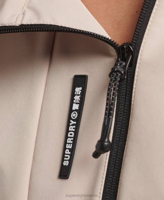 Superdry jachetă tech crop softshell îmbrăcăminte bej femei JX0Z5521