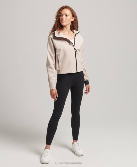 Superdry jachetă tech crop softshell îmbrăcăminte bej femei JX0Z5521