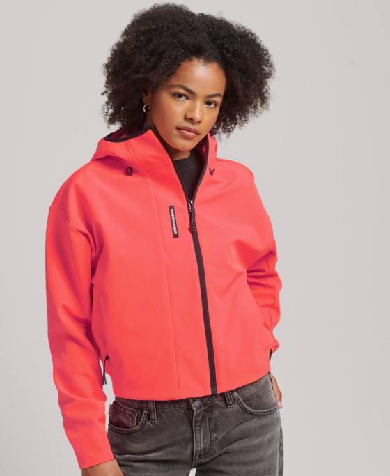 Superdry jachetă tech crop softshell îmbrăcăminte coral femei JX0Z5499