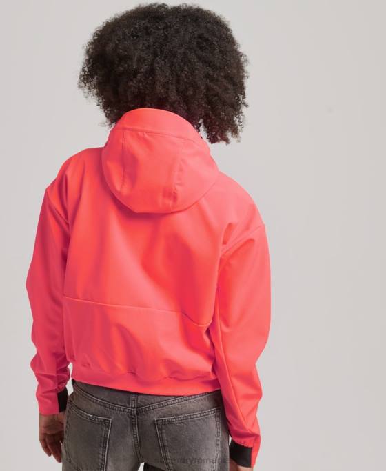 Superdry jachetă tech crop softshell îmbrăcăminte coral femei JX0Z5499