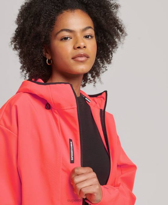 Superdry jachetă tech crop softshell îmbrăcăminte coral femei JX0Z5499